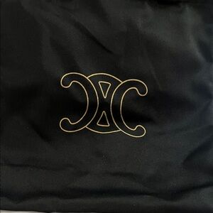 Black Celine Tote Bag with Gold Logo